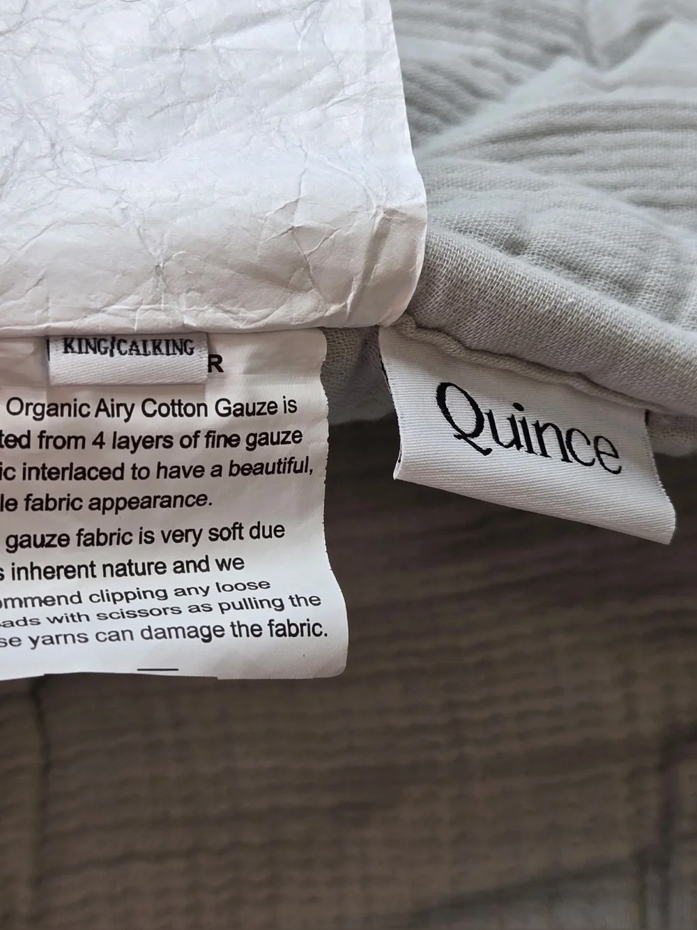 NWT QUINCE Organic Cotton Gauze Dream Quilt Set King/Cal King Mist 1084